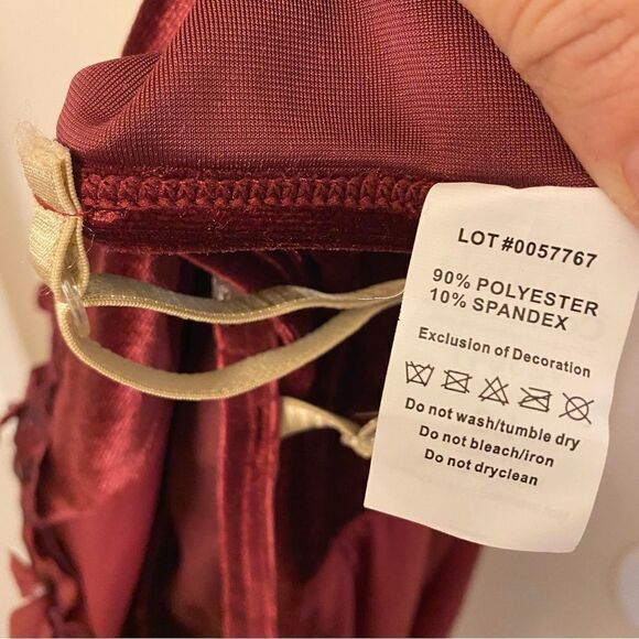 A Wish come true burgundy red Dance appliqué costume V2364Y New Soul Child LC - Picture 11 of 12